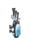 LADIES POWERBILT ALL GRAPHITE  RIGHT COMPLETE GOLF CLUB SET w/DRIVER + HYBRID + BAG + PUTTER + 2 HEAD COVERS: PETITE, REGULAR OR TALL LENGTHS